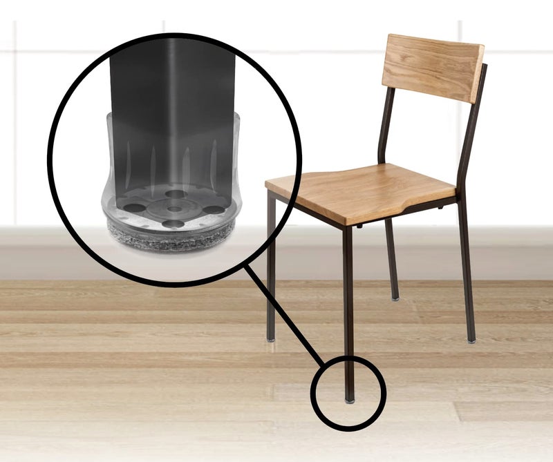 Slipstick GorillaFelt Chair Leg Floor Protectors for Hardwood Floors  Clear Sleeve Felt Pads for Furniture That Stay On  Fits Round & Square Legs  Includes 8 Premium Transparent Chair Socks  CB182 - Image 3